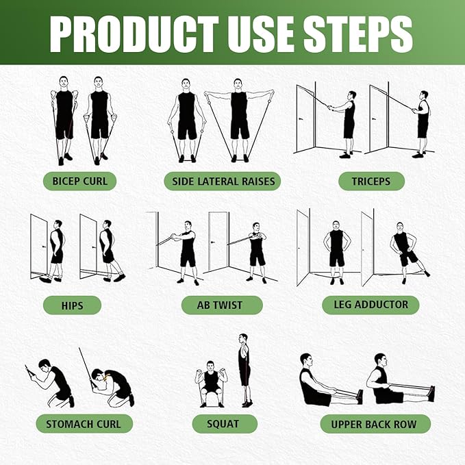 WHATAFIT Resistance Bands, Exercise Bands，Resistance Bands for Working Out with Handles for Men and Women Fitness, Strength Training Home Gym Equipment - Bloomnest
