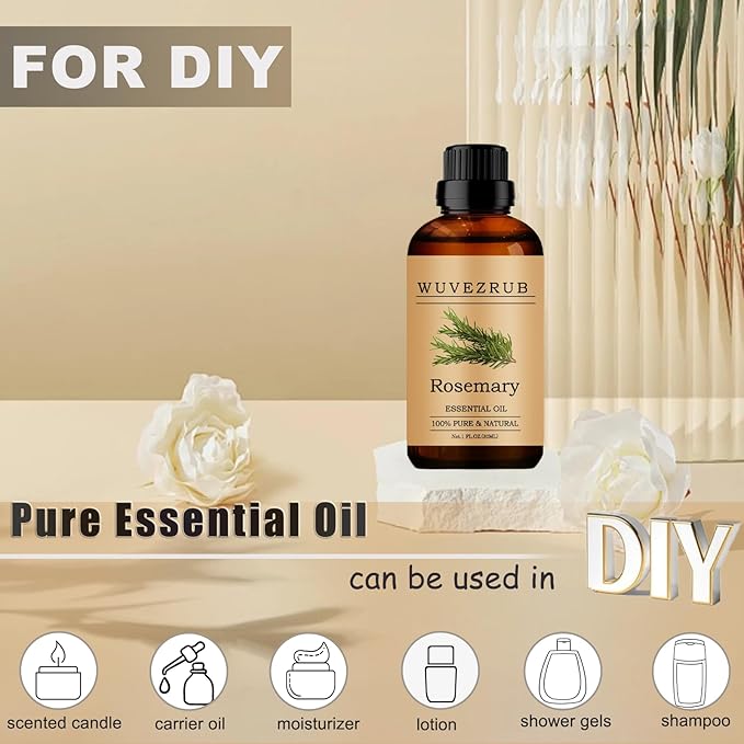 Rosemary Essential Oils, 30ML Pure and Natural Essential Oil for Aromatherapy Diffuser - Rosemary /1 Fl Oz - Bloomnest
