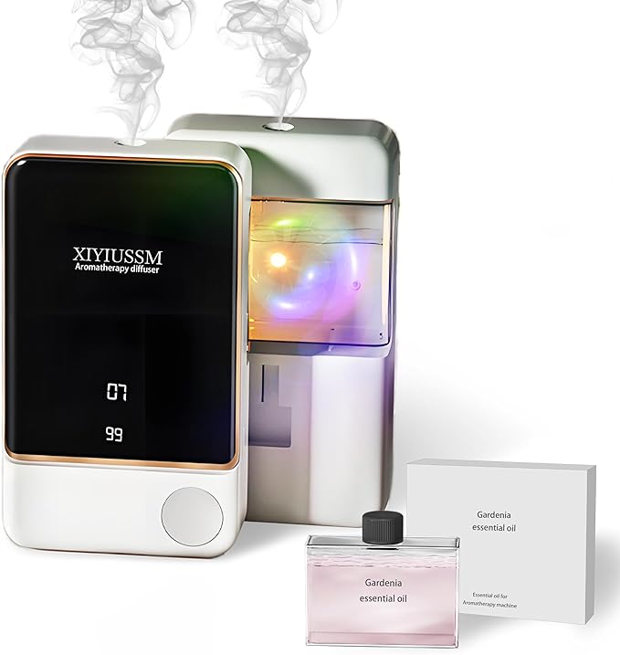 Waterless Essential Oil Diffuser for Home & Office Cordless Battery Operated Aroma Diffuser with 7 Mist Levels, Ultrasonic Air Freshener for Large Rooms Bedroom Bathroom Car Small & Portable - Bloomnest
