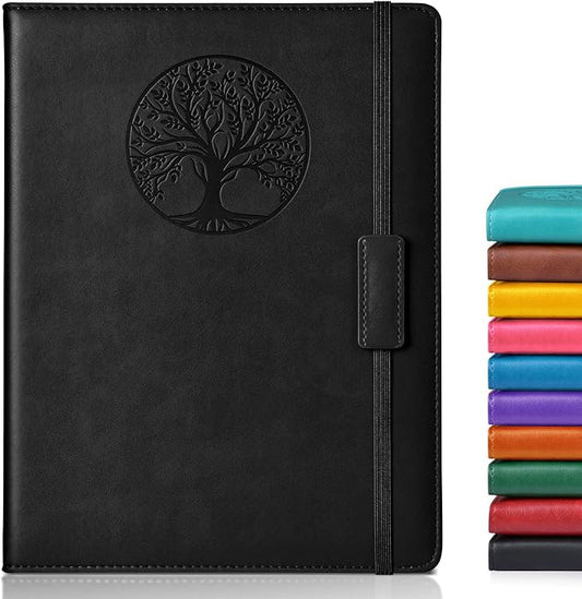 Lined Journal Notebook for Women Men,256 Pages B5 Large Hardcover Leather Journals for Writing,Travel,Business,Work & School,College Ruled Notebooks for Note Taking,Diary Notepad 7.8"×10.2" - Bloomnest
