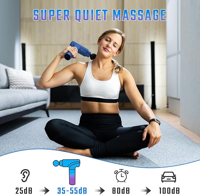 cotsoco Massage Gun Deep Tissue, Muscle Massage Gun with 9 Attachment Heads 20 Speeds & Silent Brushless Motor for Pain Relief, Handheld Percussion Back Massager Gun for Athletes - Bloomnest