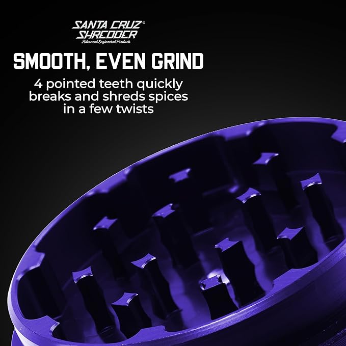 Santa Cruz Shredder Metal Spice Grinder Made in USA (Medium (2.2 Inch), Purple) - Bloomnest