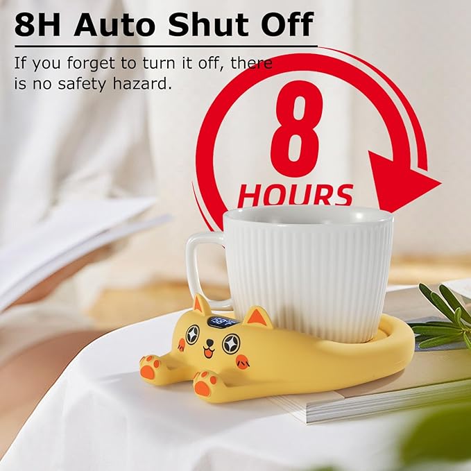 PUSEE Coffee Mug Warmer Auto Shut Off, 3 Temp Coffee Warmer for Desk, Candle Warmer Plate Safely Melt The Candle Releases Scents,Enjoy Your Warm Coffee Tea,Coffee Gifts for Women Men - Bloomnest