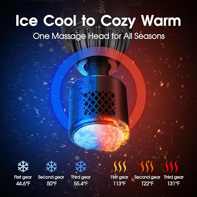 AERLANG Massage Gun with Heat and Cold,Deep Tissue Massage Gun, Back and Neck Massager for Pain Relief,Muscle Percussion Massager,Handheld Messager with 7Heads&Silent Birthday Gifts for him - Bloomnest