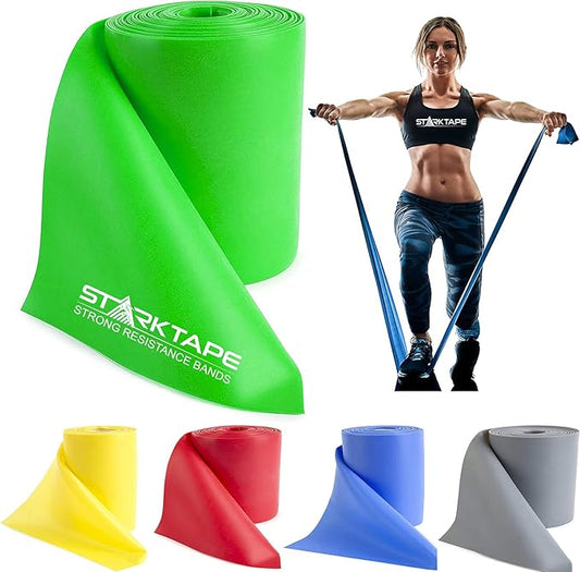 Resistance Bands Professional 8,16, 25, 50 Yards Bulk Rolls. Latex-Free Elastic Physical Therapy Band. No Scent, No Powder - Perfect for Home Exercise, Yoga, Pilates, Gym, Rehab, Workout - Bloomnest
