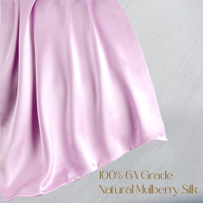 ZIMASILK 100% Pure Mulberry Silk Pillowcase for Hair and Skin Health,Soft and Smooth,Both Sides Premium Grade 6A Silk,600 Thread Count,with Hidden Zipper,1pc (King 20''x36'',Light Purple) - Bloomnest