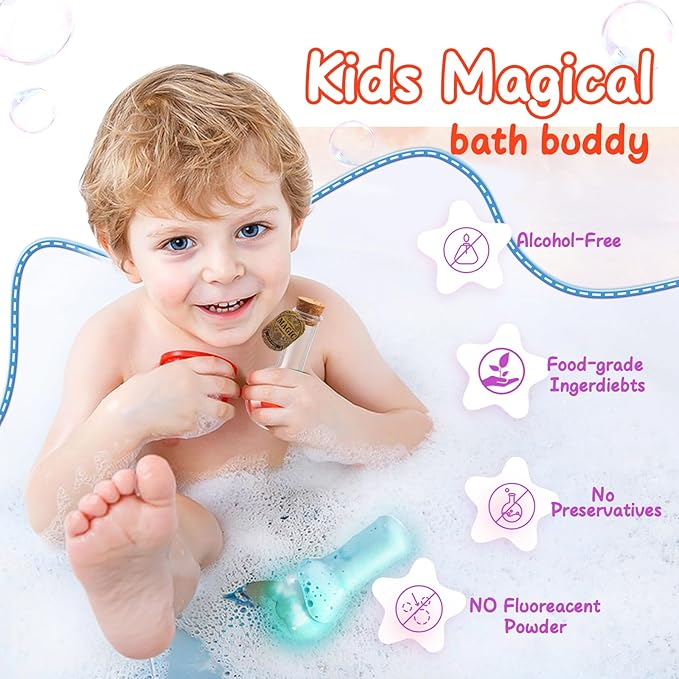 MeCids Magic Potion Bubble Bath Bombs for Kids -Bath Color Tablets Bath Potions for Toddlers Ages 4-12 Fun Science Kit Gift for Birthday, Halloween，Christmas- 6 Pack - Bloomnest