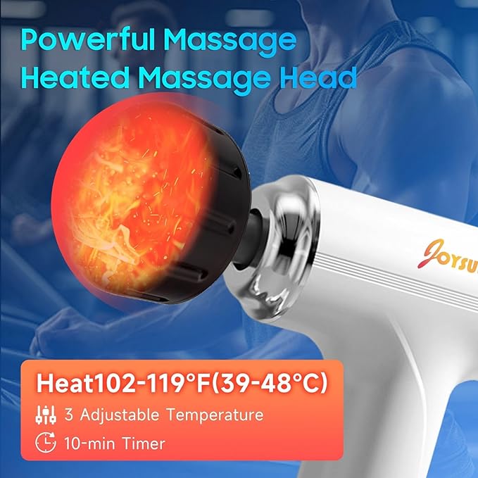 Massage Gun with Heat – Powerful Deep Tissue Massager, Handheld Mini Massage Gun for Full-Body Muscle Relief, Adjustable Speeds for Pain Relief & Recovery, Portable Muscle Massager for Home,Travel, - Bloomnest