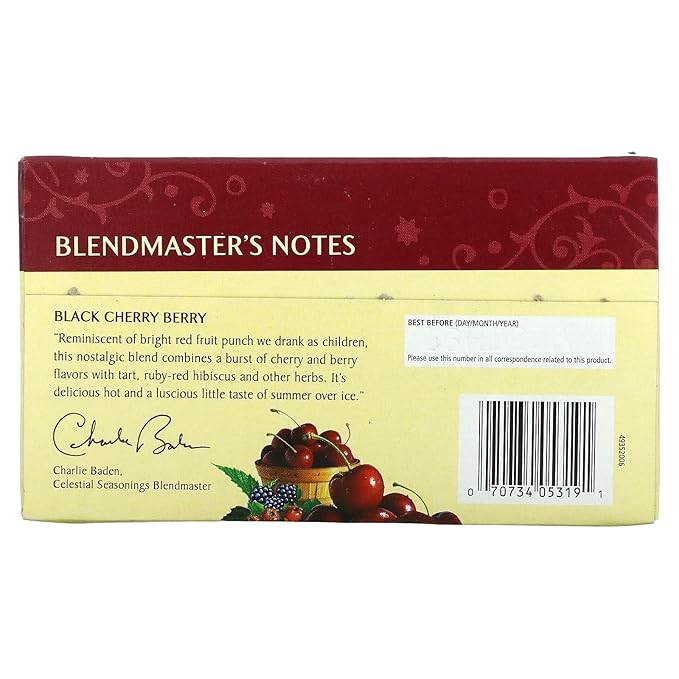 Celestial Seasonings Black Cherry Berry Tea Bags, 20 Count (Pack of 2) - Bloomnest