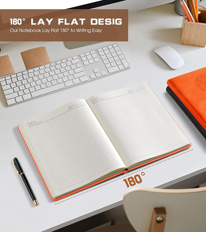 Lined Journal Notebook for Women Men,256 Pages A4 Large Hardcover Leather Journals for Writing,Travel,Business,Work,School,College Ruled Notebooks for Note Taking, Diary Notepad 8.6"×11" - Bloomnest