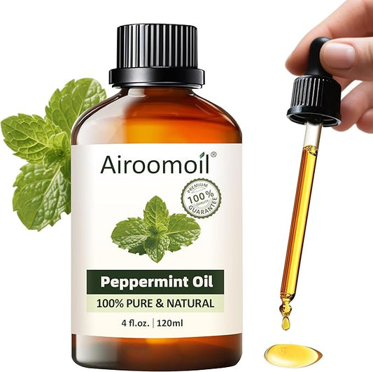 Peppermint Essential Oil 4 fl oz, 100% Pure Peppermint Oil for Diffusers, Large Size for Home & Office Use, Candle & Soap Making, Clean Minty Scent, Diffusing & DIY Projects