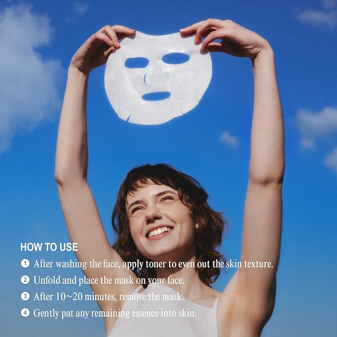 NUNIES Hydrating Sheet Mask – Korean Moisturizing Face Mask for Dry & Sensitive Skin | 10-Layer Hyaluronic Acid, Trehalose & Allantoin | Glow, pH-Balanced | Fragrance-Free, Colorant-Free | 5 Sheets - Bloomnest