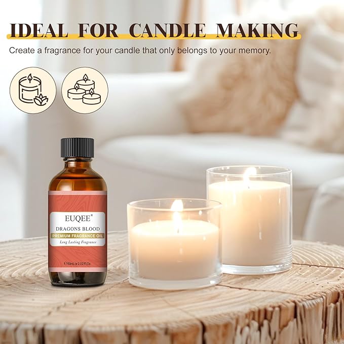 EUQEE Dragons Blood Fragrance Oils, 60ml Scent Essential Oils with Glass Dropper for Diffusers, Soap Making, DIY Bath Bombs - 2.02Fl oz - Bloomnest
