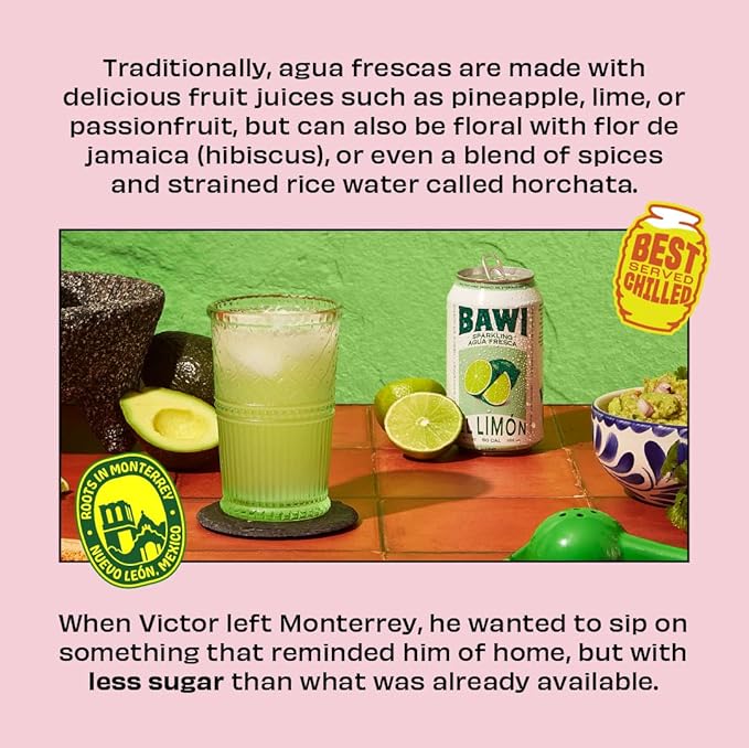 Bawi La Pina Sparkling Agua Fresca, 12 Pack - Pineapple Flavored Water, Plant-Based, Low Calorie, Less Sugar, Culturally-Rooted, Mexican Drink, Made in USA, Better-For-You Soda, Authentic Mexican Drink - Bloomnest