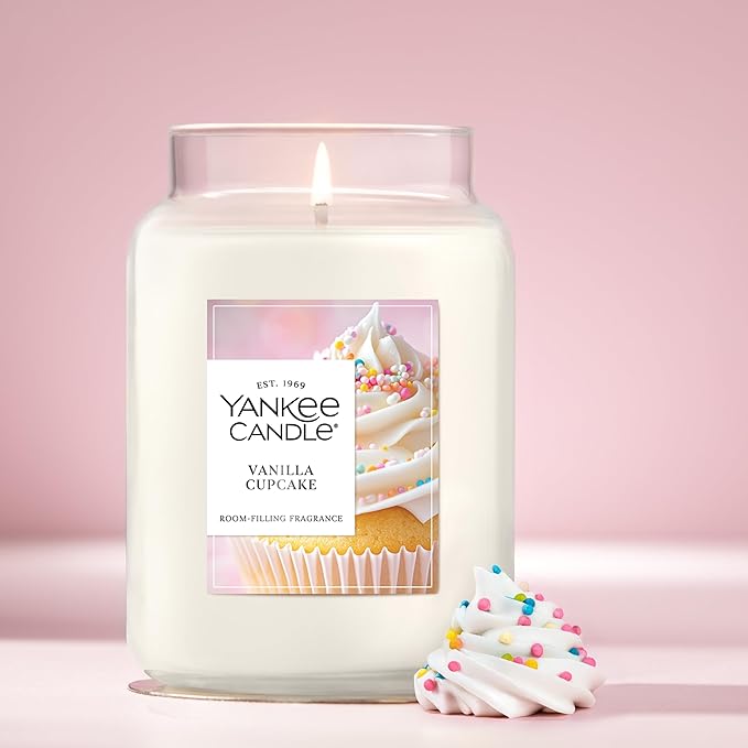 Yankee Candle Vanilla Cupcake Scented Candle, 22oz Large Jar with up to 150 Hour Burn Time, Giftable, Birthdays - Bloomnest
