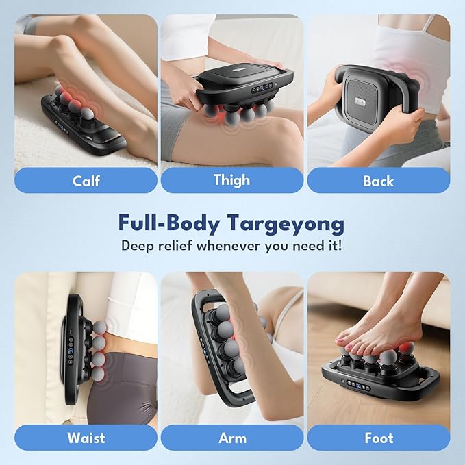 VTT 8-Head Massage Gun, Deep Tissue Back Massager, Electric Handheld Massager for Back, Shoulders, Legs, Muscle Pain Relief, Ideal Gifts for Women, Men, Mom, and Dad - Bloomnest