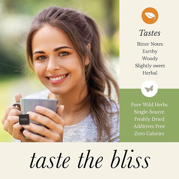 Wild Bliss Organic Wild Raw Dandelion Root Tea - Pharmacopoeia Quality Caffeine Free Herbal Detox Support - 25 Plant Based Tea Bags - Bloomnest