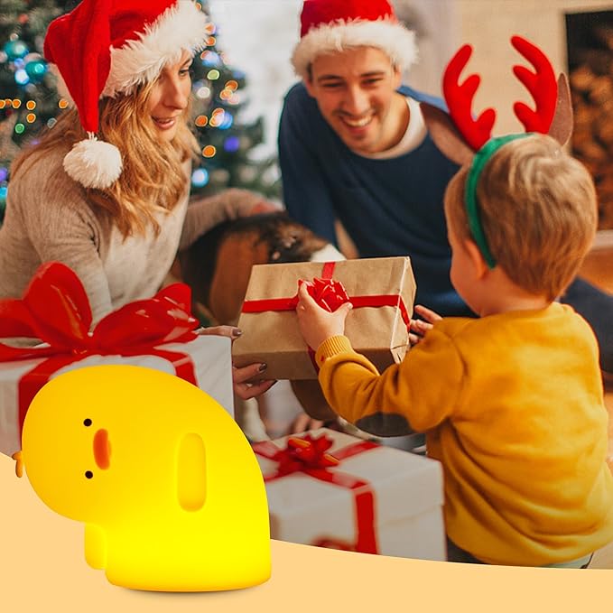 Attivolife Duck Night Light, Silica Gel Nursery Bedside Lamp with Dimmable Rechargeable Timer, Great Decor Piece for Bedrooms, Study, Creative Gift Idea Appeals to Mother Kids Friends Family - Bloomnest
