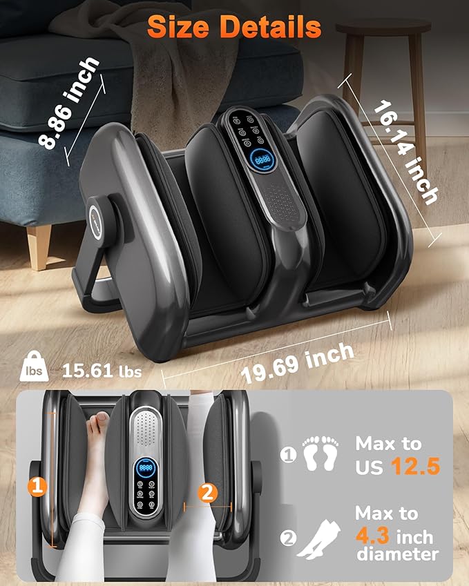 Shiatsu Foot Massager Machine with Heat : Deep Kneading Foot Massager with Vibration for Plantar Fasciitis, Neuropathy, Pain Relief, Circulation - Perfect for Women, Men, Parents, Father, Mom