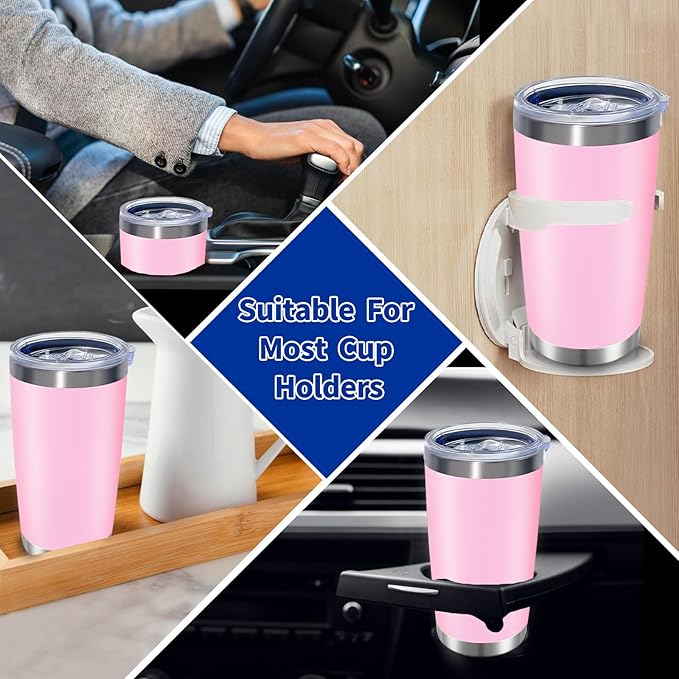 1 Packs, 20oz Stainless Steel Tumbler with Lid, Leakproof Double Wall Travel Mug for Hot/Cold Drinks, Home Office Outdoor Party Use, Durable Powder Coated Insulated Cup/Pink - Bloomnest
