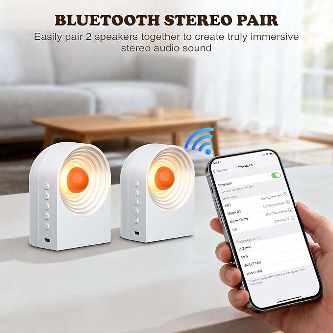 UNEEDE White Noise Sound Machine with Bluetooth Functionality, Night Light, Portable Bluetooth Speaker with Noise Canceling for Office & Sleeping, Meditation, Gathering (White) - Bloomnest