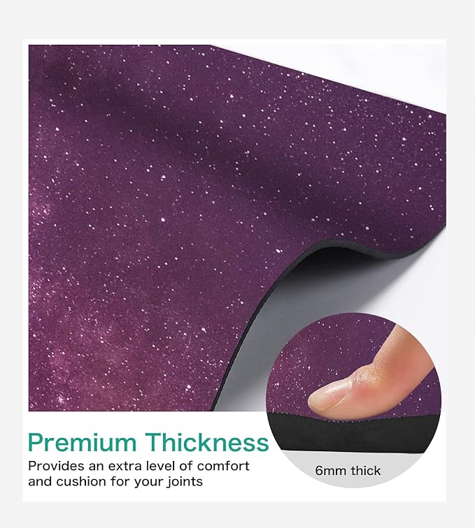 Non Slip Yoga Mat TPE Workout Mat for Men Women, Thick Workout Mat with Carrying Strap, Fitness Mats for Exercise, Yoga, Fitness, Pilates, Floor Workouts (72" x 24" x 6mm) - Bloomnest