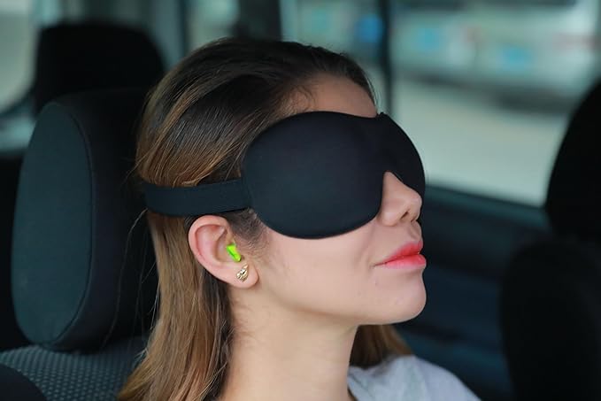 Cute Eye Mask Sleep Mask for Men Women Kids,2 Pack 3D Contoured Cup Sleeping Mask & Blindfold, Concave Molded Night Sleep Mask, Block Out Light (Stars &Black, 2 Count (Pack of 1)) - Bloomnest