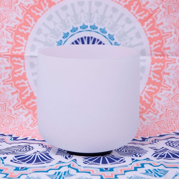 ENERGYSOUND 432Hz Perfect Pitch C Note Root Chakra Frosted Quartz Crystal Singing Bowl 7 inch mallet & o-ring included - Bloomnest