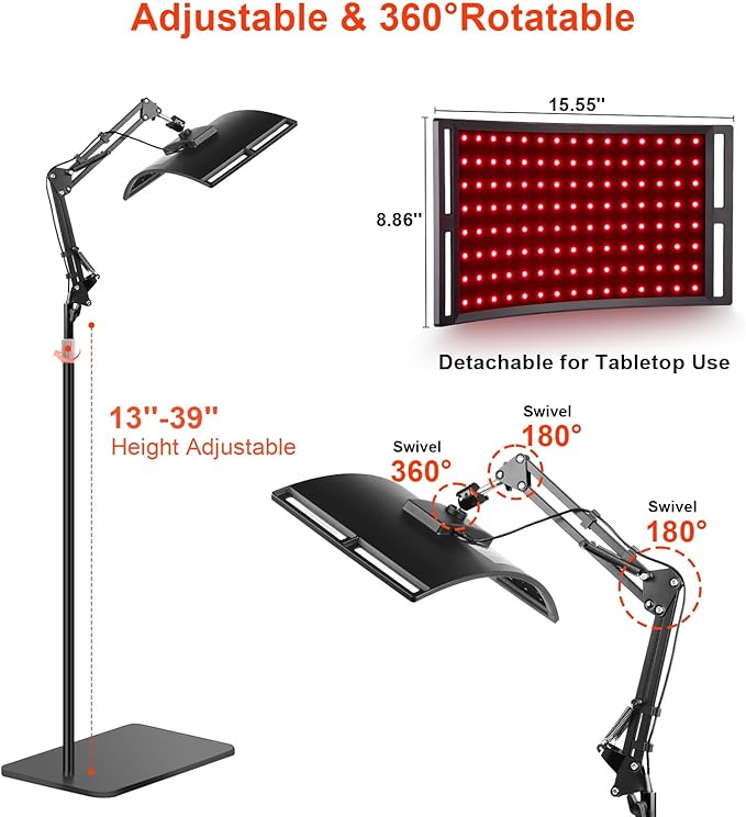 SAVILER® Red Light Therapy for Face and Body, 120Pcs Infrared Red Light Therapy Lamp with Stand, 3-in-1 LED 660nm & 850nm Infrared Light Panel Device for Home Ideal Gift SAVILER