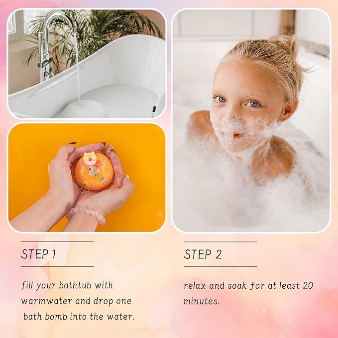 9XXL Bath Bombs Gifts Set, BusyMouth 9pc Kids Bath Bombs with Surprise Toys | Non-Toxic Bubble Bath | Birthday Gift Set for Girls & Boys Ideal Gift for Mother's Day Valentines - Bloomnest