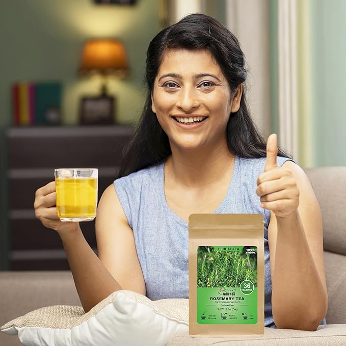 FullChea - Rosemary Tea Bags, 36 Teabags, 1.5g/bag - Premium Dried Rosemary Leaves - Cultivated From Egypt - Non-GMO - Caffeine-free - Distinct Flavor & Support Digestion - Bloomnest