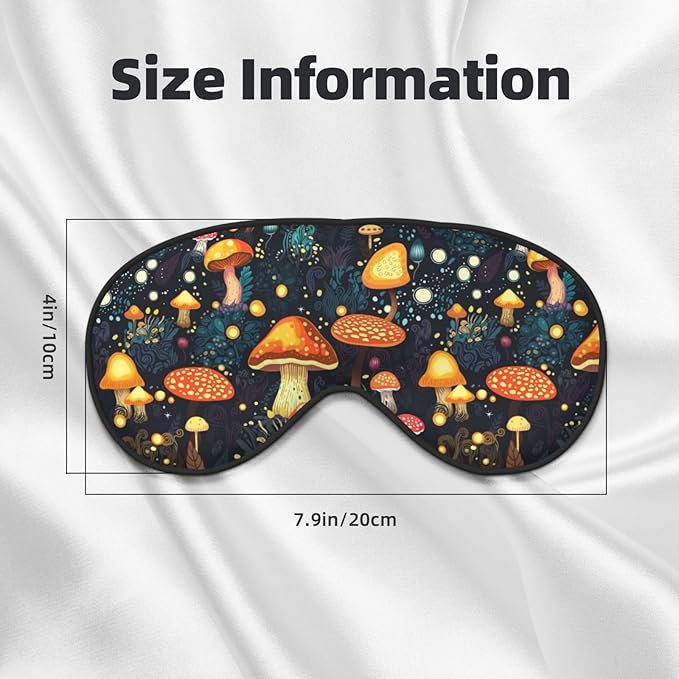 Sleep Eye Mask Mushroom Forest with Lights Sleep Mask for Women Men Comfortable Eye Mask with Adjustable Strap Soft Eye Cover Blindfold for Travel Yoga Nap Shift Work - Bloomnest