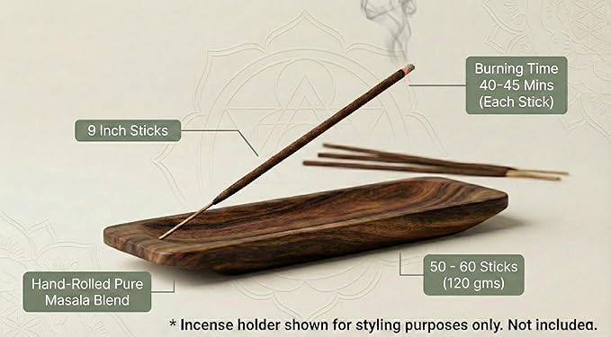 Premium Guruji Divinity Sacred Nights Incense Gift Set | Hand-Rolled Masala Incense for Meditation, Yoga & Home Fragrance Guruji+Divinity
