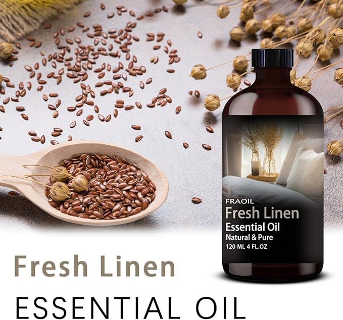 Fresh Linen Essential Oil, Fresh Linen Oil 4 Fl Oz 120ML for Diffuser Humidifier Yoga Cleaning DIY Candle Soap Making Perfume Gift for Women Fragrance Oils - Bloomnest