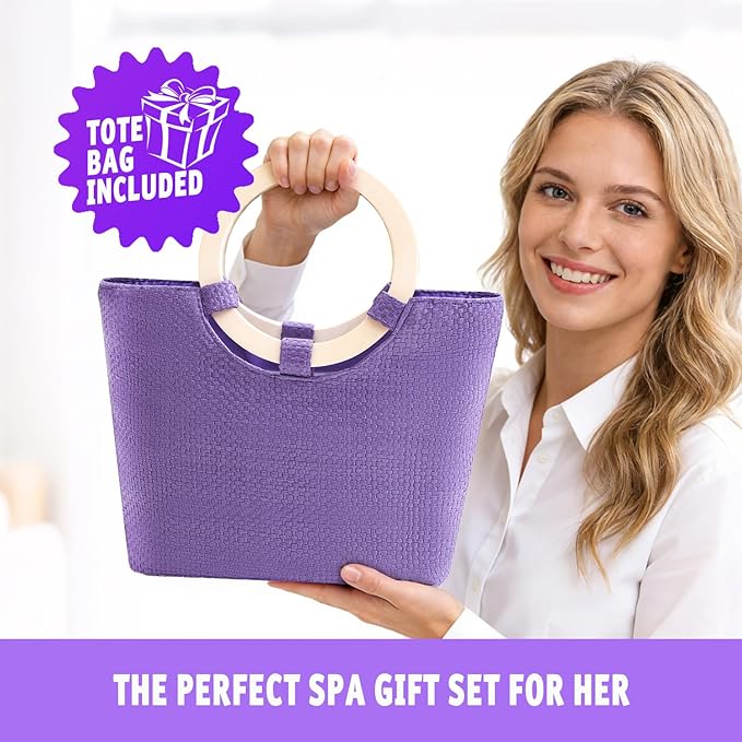 Spa Luxetique Bath Sets for Women Gifts - 10 Pcs Lavender Spa Kit, Self Care Kit for Her, Birthday, Mother's Day, Anniversary, Holiday, Valentine's Day Gifts for Her, Mother, Girlfriends, Wife - Bloomnest