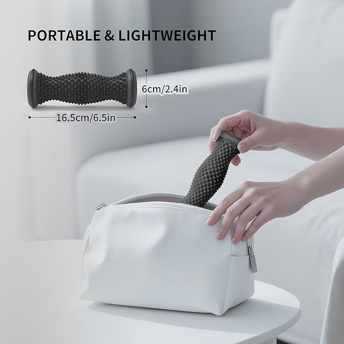 Foot Roller Massager for Plantar Fasciitis, Arch and Heel Pain Relief，Portable and Silence, Deep Tissue Foot Massager Roller Tool to Improve Circulation and Relieve Tension-Black - Bloomnest