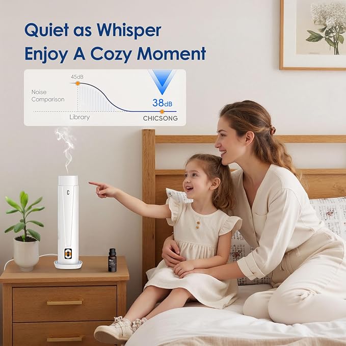 Waterless Scent Diffuser – 1200 Sq Ft Coverage, Essential Oil Diffuser with Remote Control, Quiet Aromatherapy Diffuser with LED Light & Timer, Scent Air Machine for Home, Office, Hotel - Bloomnest
