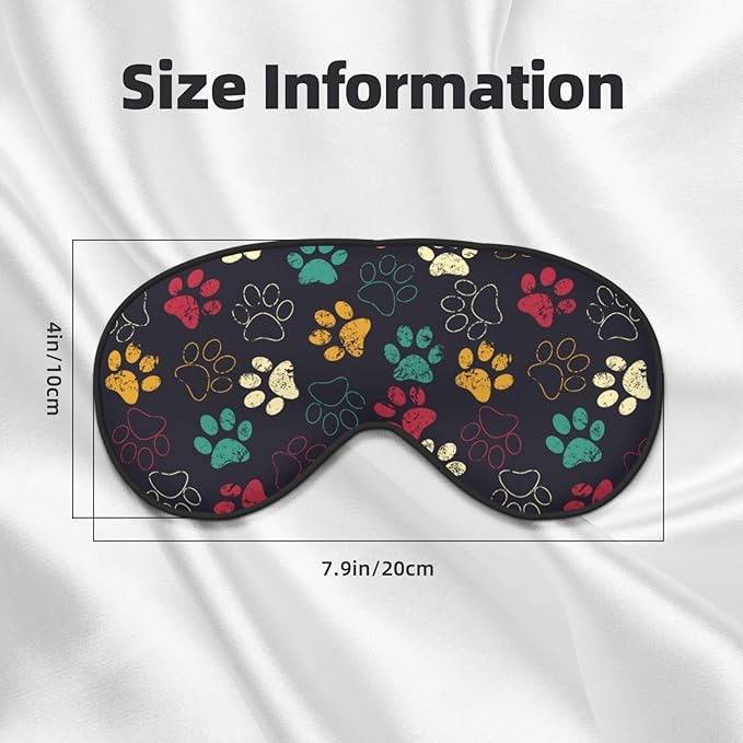 Colorful Paw Print Sleep Mask for Sleeping, Soft Comfort Eye Shade, Blackout Eye Cover, Deep Rest, Travel, Nap, Meditation - Bloomnest
