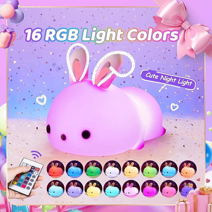 One Fire Cute Night Light, Remote+16 Colors Teen Girl Gifts for Girls, TAP for Fun Teen Girl Stuff Anime Stuff, Cute Things for Girls - Bloomnest