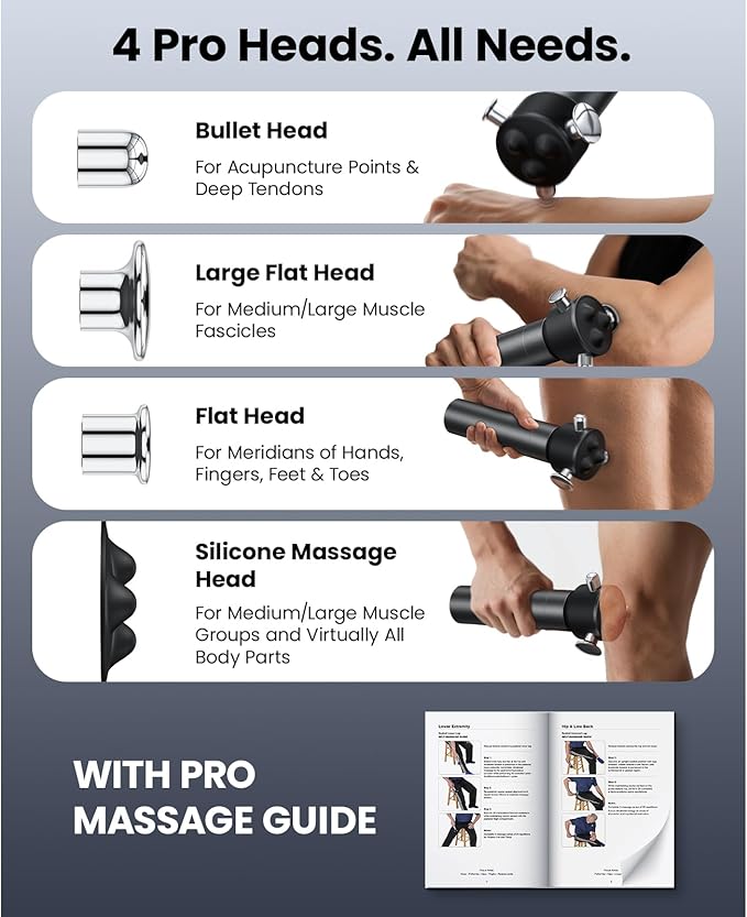 BOB AND BRAD VibeFlow Vibration Muscle Massager (Not Percussion), FSA Eligible/HSA Eligible, 116Hz Muscle Massage Gun Deep Tissue for Pain Relief, Portable Massage Gun for Full Body Trigger Point - Bloomnest