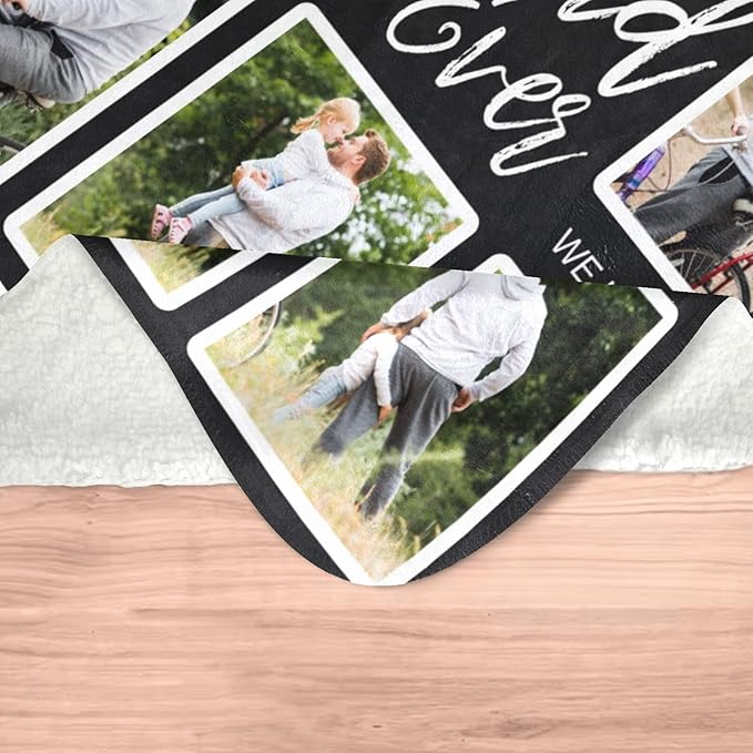 Custom Blankets with Photo, Personalized Photo Blankets Fathers Day Personalized Gifts for Dad from Daughter Son Customized Blanket with Picture - Bloomnest