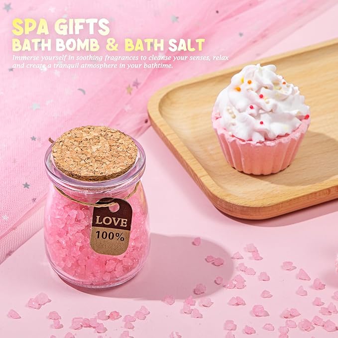 Birthday Gifts for Women, 13PCS Unique Happy Birthday Gifts Basket for Mom Her Best Friend Sister Wife Girlfriend Coworker Bestie, Luxury Self Care Box Relaxing Spa Gifts Set (Rose) - Bloomnest
