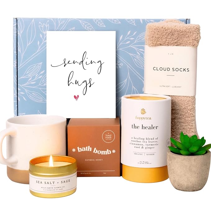 Unboxme Luxe Self Care Gift Box for Women | Premium Care Package with Hugs Card | Soothing Spa Basket for Relaxation and Wellness - Bloomnest