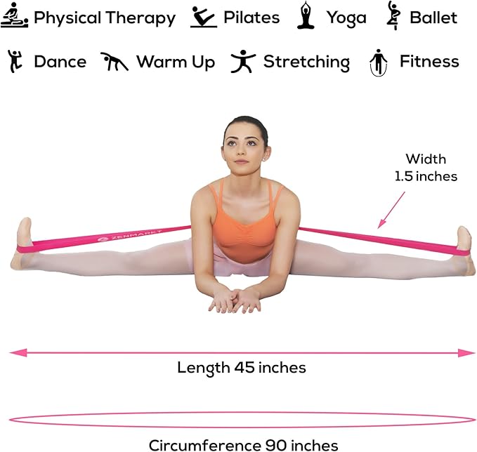 Zenmarkt Ballet Stretch Bands for Flexibility and Strength - Stretch Bands Ideal to Have as Dance Equipment in Every Competition - Suitable for Gymnastics, Cheerleading, and Pilates Training - Bloomnest