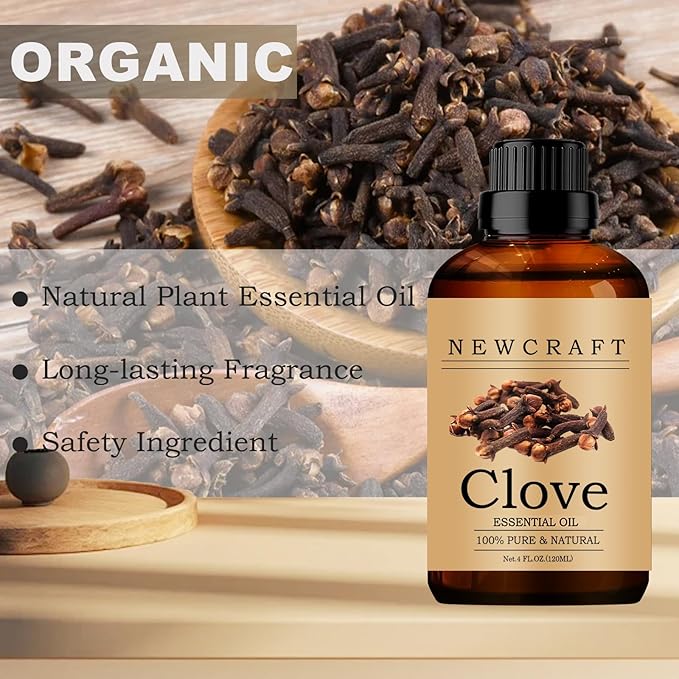 Clove Essential Oils, 100% Pure and Natural Essential Oil for Aromatherapy Diffuser - Clove/4 Fl Oz NewCraft