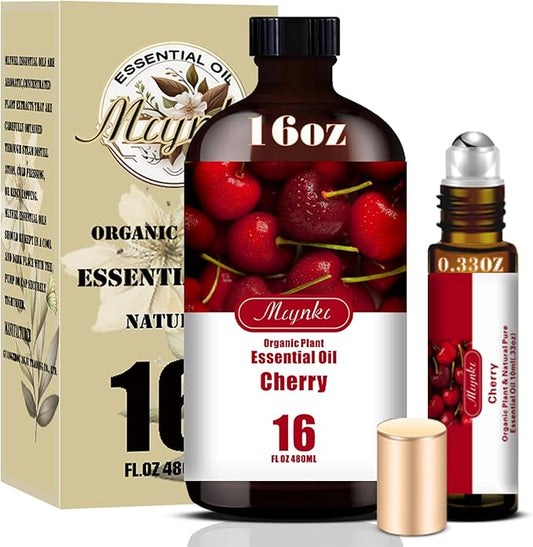 Cherry Fragrance Oil-Cherry Essential Oil 16.33oz (490ml)-100% Pure Natural Scent for Diffusers, Candles, Soap Making & Aromatherapy | Relaxing Home & Gift Essential Oil for Bath, Massage - Bloomnest