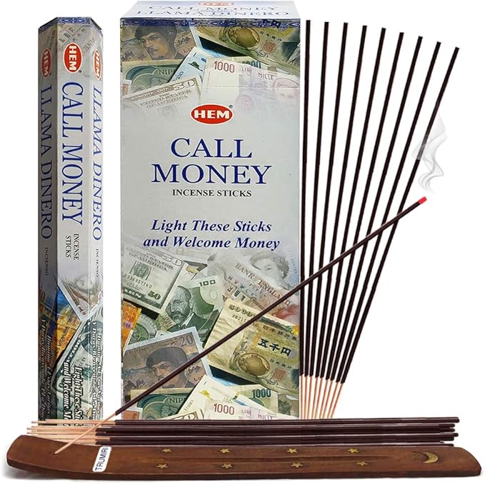 Call Money Incense Sticks and Incense Stick Holder Bundle Insence Insense Hem Incense Sticks TRUMIRI