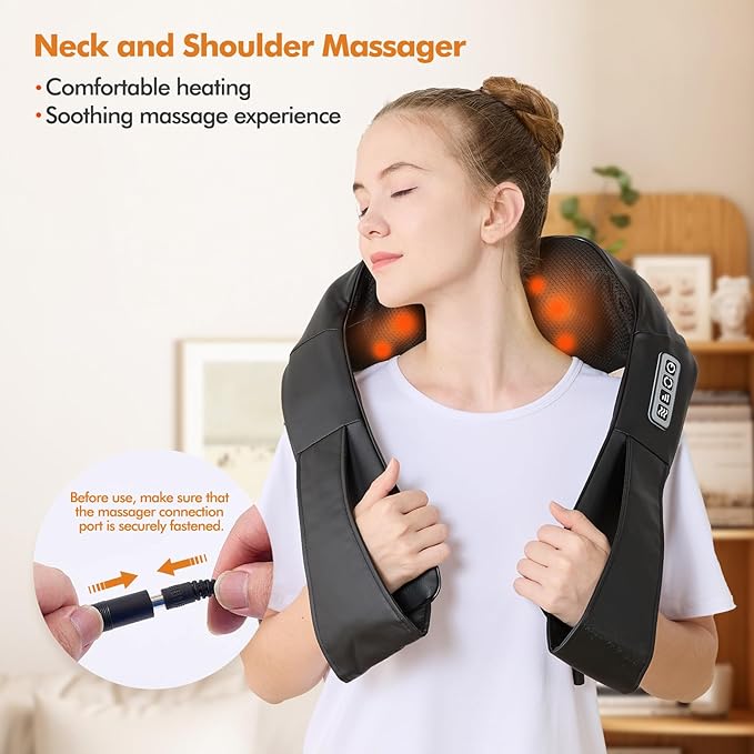 Neck and Shoulder Massager for Shoulder Massage and Neck Massage, Shiatsu Neck Massager with Heat, Shiatsu Back Massager for Office & Home Use, Birthday Gifts for Him Her (Parents/Friends) - Bloomnest