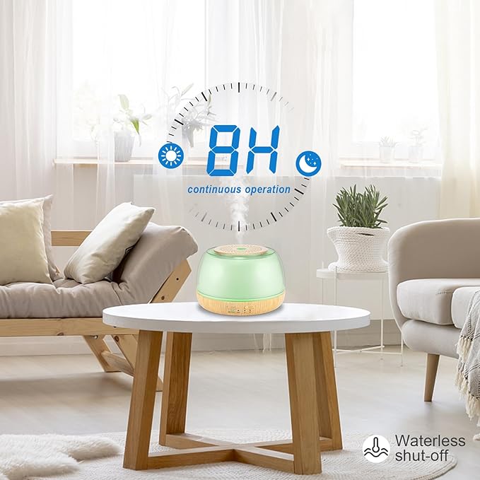 300ml Essential Oil Diffuser with Remote Control, 7-Color LED Lights, 4 Timer Modes, Quiet Ultrasonic Aromatherapy for Home, Office, Room, Small & Stylish Design - Bloomnest