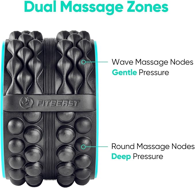FitBeast Back Roller, Back Wheel Foam Roller - Targeted Muscle Roller for Deep Tissue Massage, Back Stretcher - Bloomnest